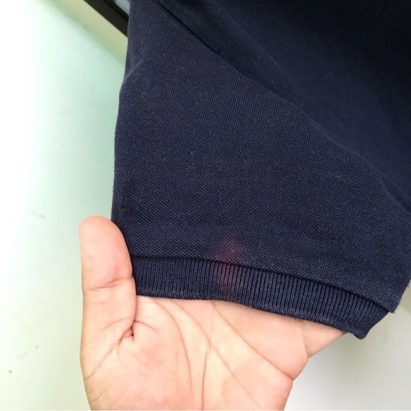 Lacoste Navy blue Polo (M-L) (strain) - Picture 10 of 10